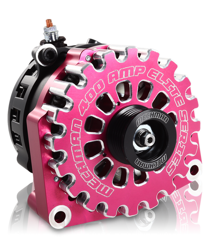 Mechman 400 Amp RVC Bypass High Output Alternator 2014+ Chevrolet GMC Cadillac - Pink Billet