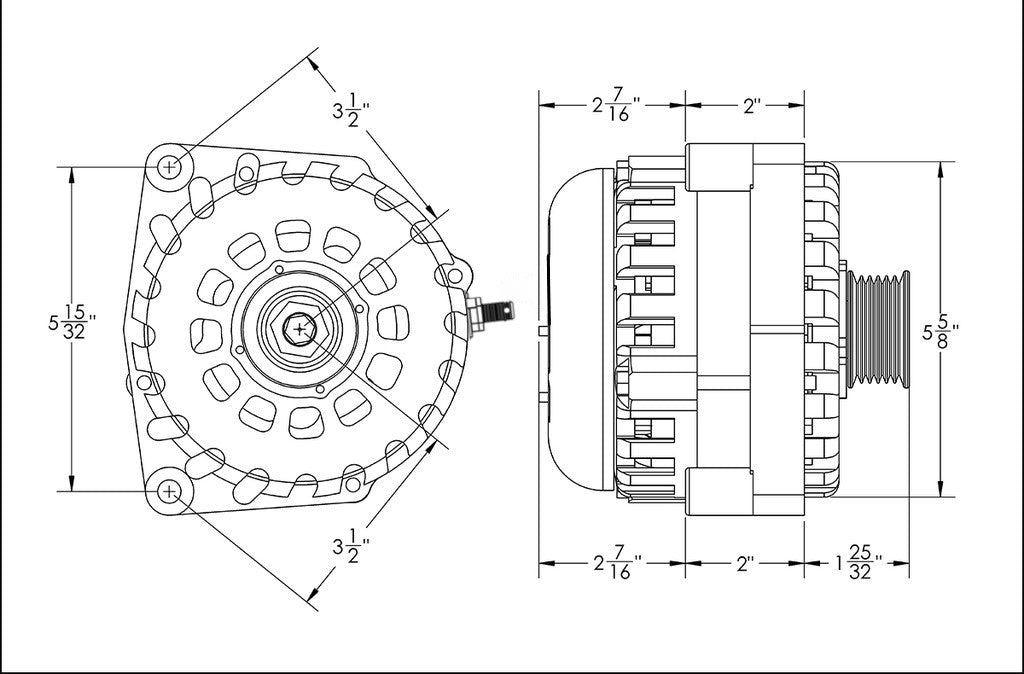 Mechman 400 Amp RVC Bypass High Output Alternator 2014+ Chevrolet GMC Cadillac - Purple Billet
