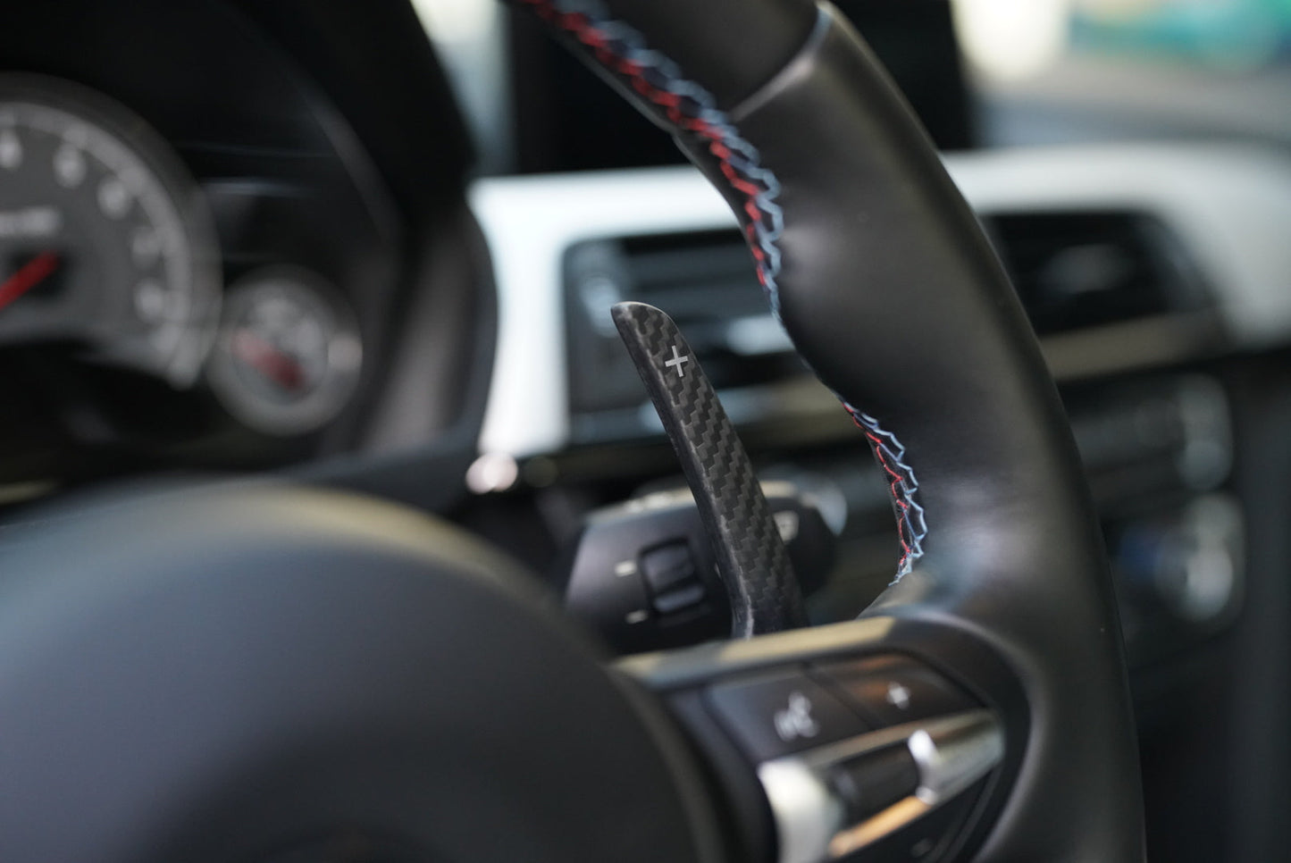 BMW F-Series Carbon Fiber Paddle Shifters for BMW 3 series, 4 Series, M2 M3, M4, M5 (Wet) Gloss