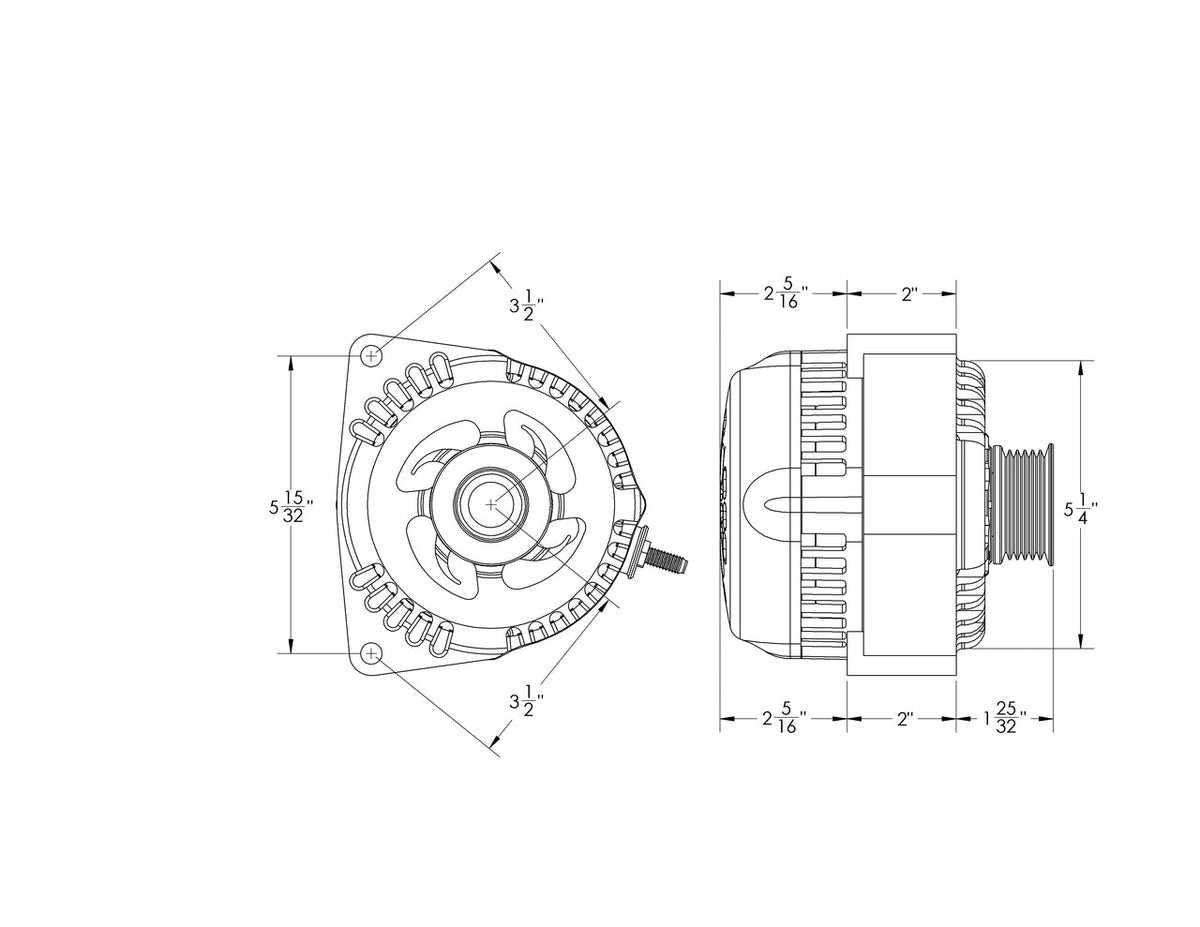 Mechman 240 Amp High Output Alternator 1996-2004 GM Truck 4.3L 4.8L 5.3L 5.7L 6L - Polished Billet