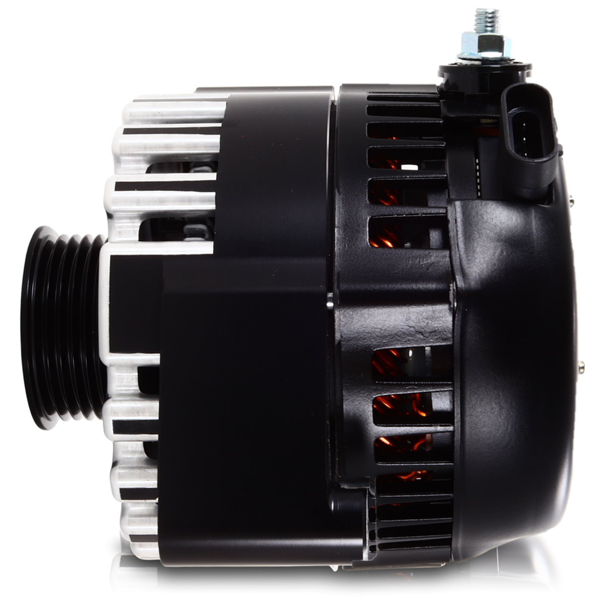 Mechman 170 Amp High Output Alternator 1996-2004 GM Truck 4.3L 4.8L 5.3L 5.7L 6L - Black Billet