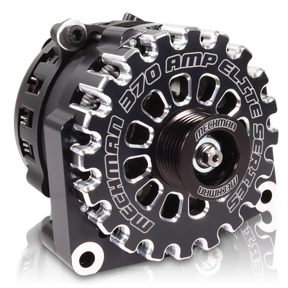 Mechman 370 Amp High Output Alternator 1996–2004 GM Truck - Black Billet