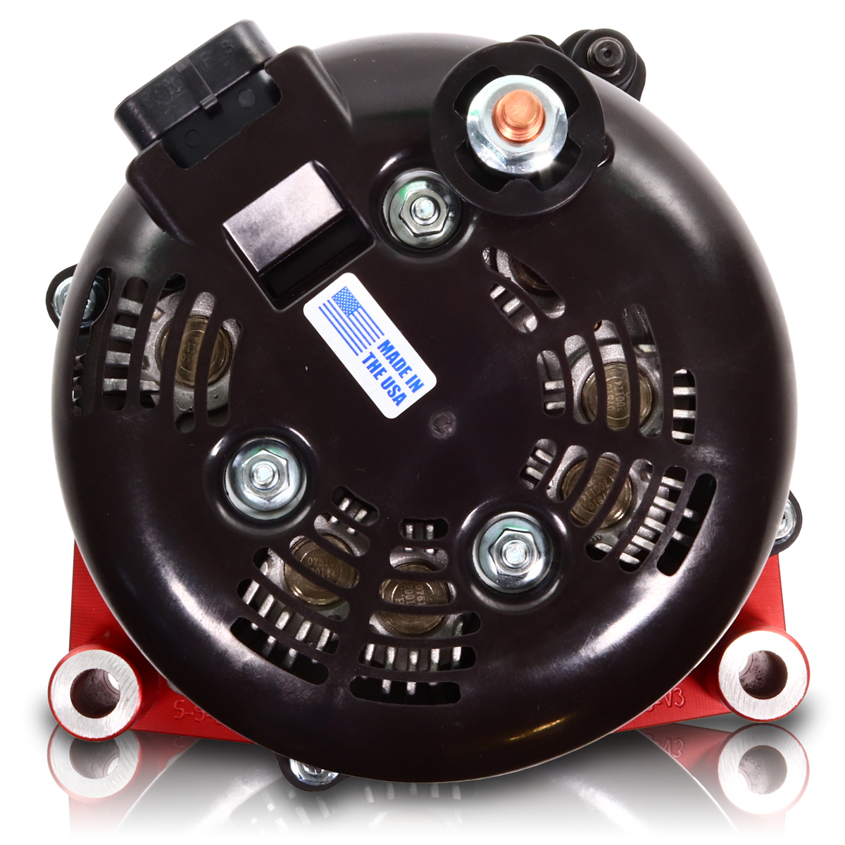 Mechman 370 Amp High Output Alternator 1996-2004 GM Truck 4.3L 4.8L 5.3L 5.7L 6L - Red Billet