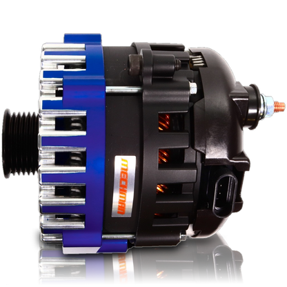 Mechman 400 Amp RVC Bypass Alternator 2005-2013 GM Truck 4.3L 4.8L 5.3L 5.7L 6L - Dark Blue Billet