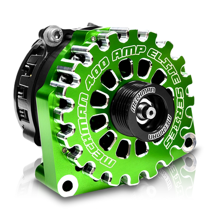 Mechman 400 Amp RVC Bypass Alternator 2005-2013 GM Truck 4.3L 4.8L 5.3L 5.7L 6L - Green Billet