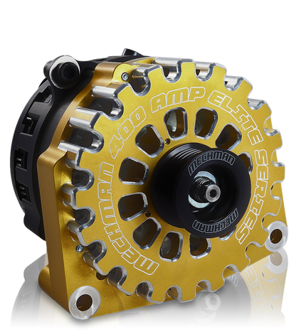 Mechman 400 Amp RVC Bypass Alternator 2005-2013 GM Truck 4.3L 4.8L 5.3L 5.7L 6L - Yellow Billet