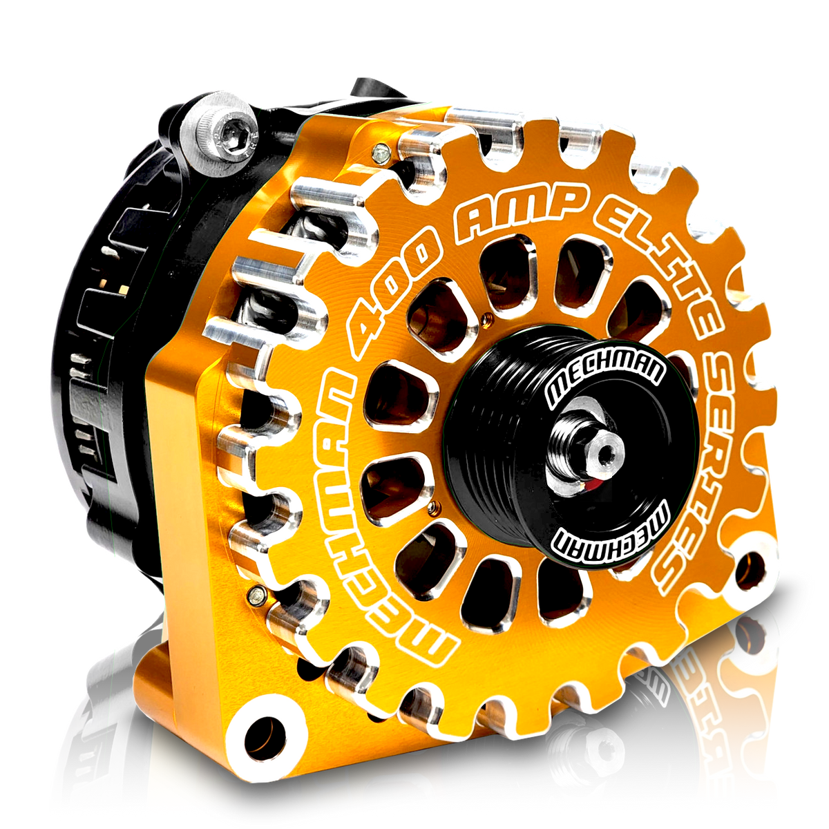 Mechman 400 Amp RVC Bypass Alternator 2005-2013 GM Truck 4.3L 4.8L 5.3L 5.7L 6L - Orange Billet