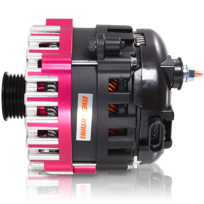 Mechman 400 Amp High Output Alternator 1996-2004 GM Truck 4.3L 4.8L 5.3L 5.7L 6L - Pink Billet