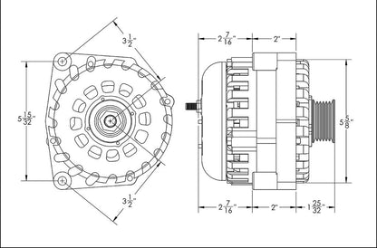 Mechman 250 Amp High Output Alternator 1996-2004 GM Truck 4.3L 4.8L 5.3L 5.7L 6L - Black Billet