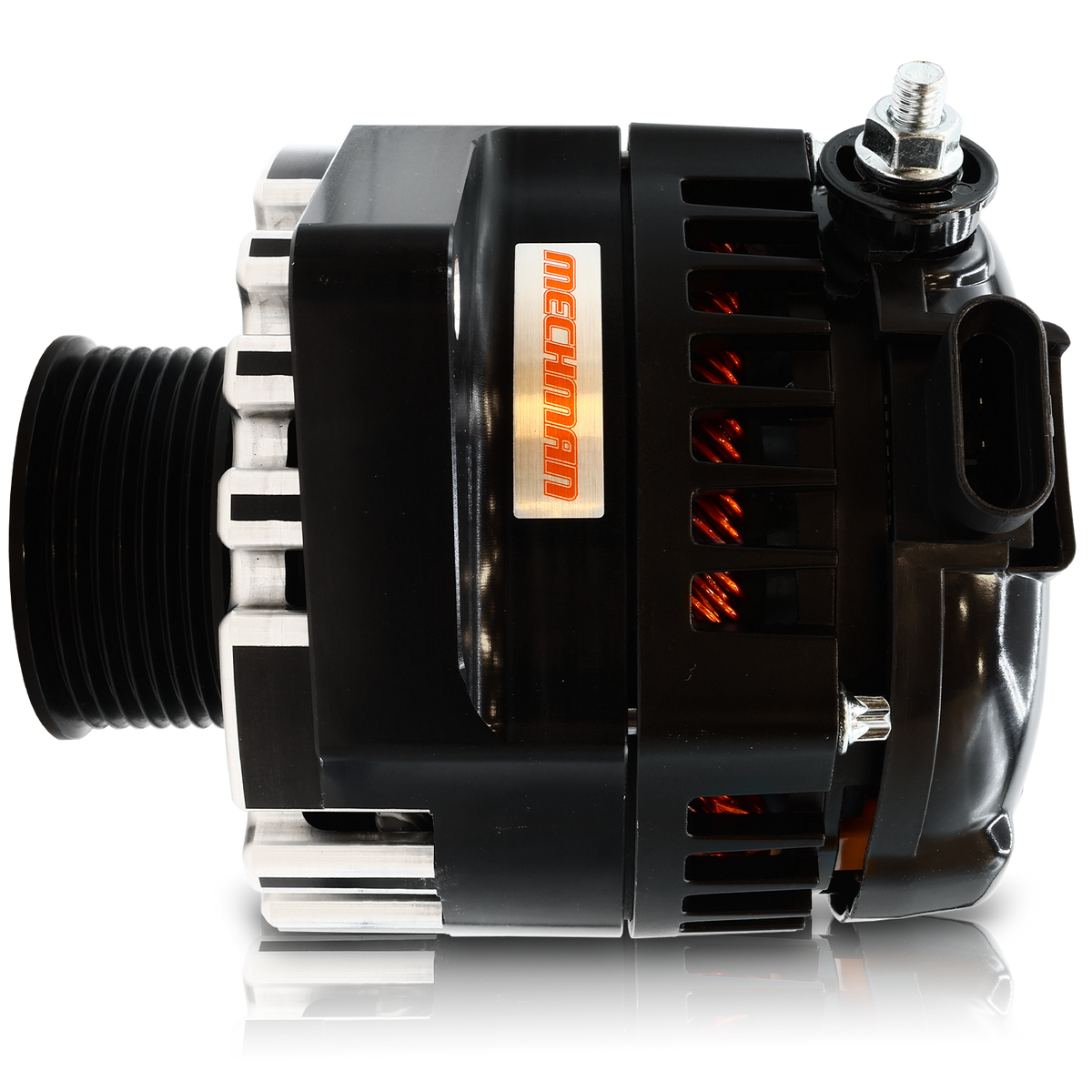 Mechman 170 Amp S Series Billet Alternator 2003-2004 Ford Mustang Cobra 4.6L Supercharged - Black Anodized