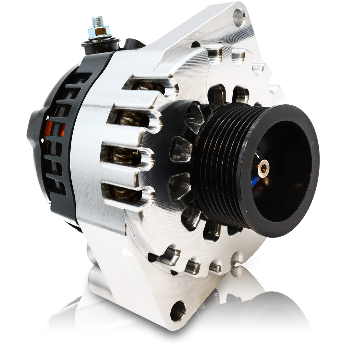 Mechman 170 Amp S Series Billet Alternator 2003-2004 Ford Mustang Cobra 4.6L Supercharged - Machined