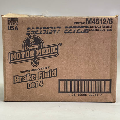 MOTOR MEDIC (6 PACK) Super Heavy Duty Dot 4 Brake Fluid 12 fl oz Grey M4512