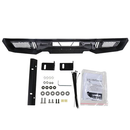 2015-2017 Ford F-150 Black Heavy Duty Steel Front Bumper w/ LED Light Ports