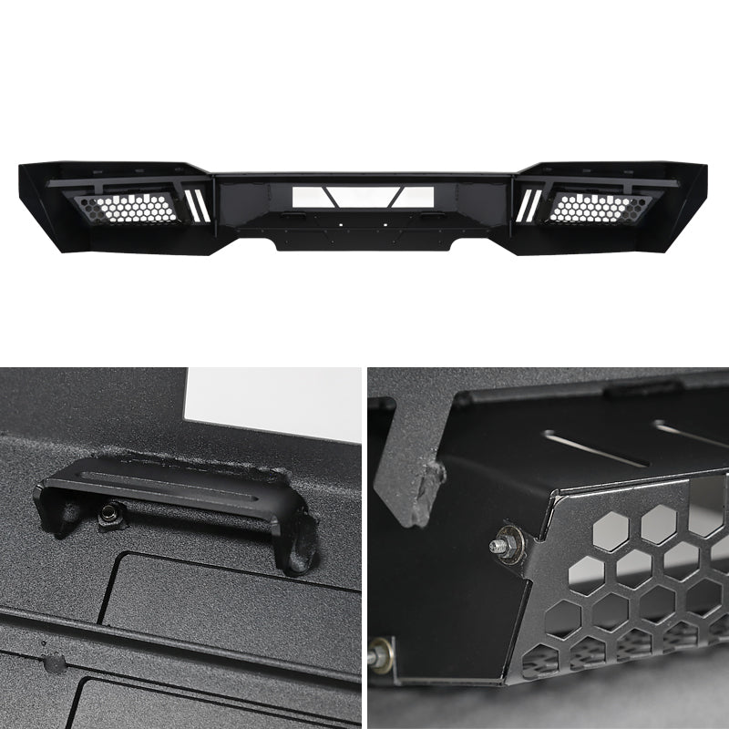 2018-2020 Ford F-150 Black Heavy Duty Steel Front Bumper w/ LED Light Ports