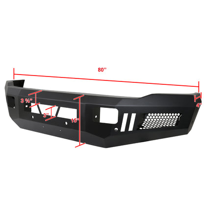 2010-2018 Dodge RAM 2500/3500 Black Heavy Duty Steel Front Bumper w/ LED Light Ports