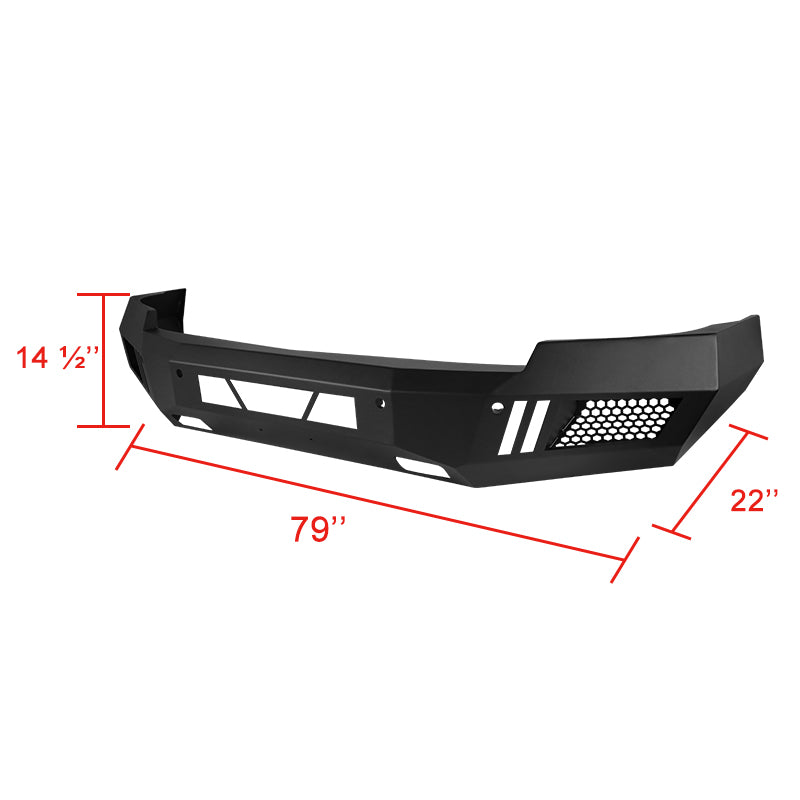 2014-2015 Chevrolet Silverado 1500 Black Heavy Duty Steel Front Bumper w/ LED Light Ports
