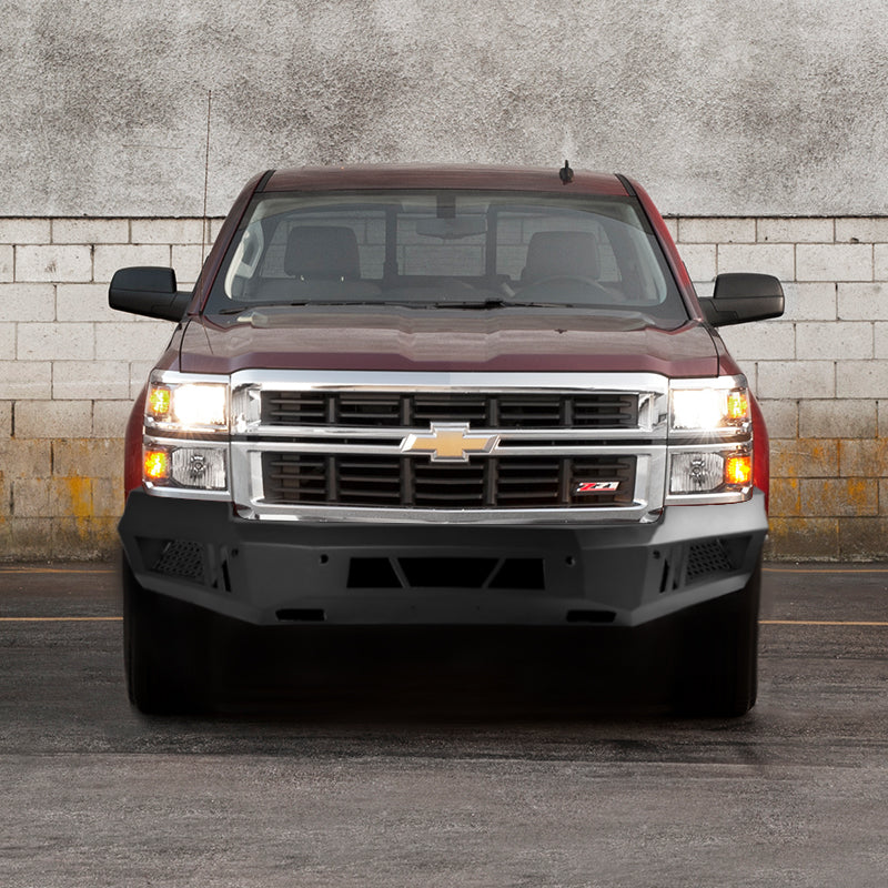 2014-2015 Chevrolet Silverado 1500 Black Heavy Duty Steel Front Bumper w/ LED Light Ports