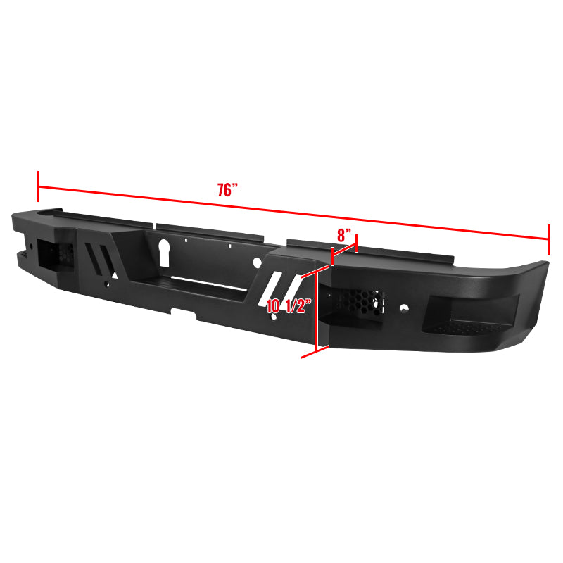 2010-2024 Dodge RAM 2500/3500 Black Heavy Duty Steel Rear Step Bumper
