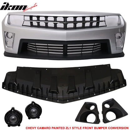 Fits 10-13 Camaro ZL1 Front Bumper Switchblade Silver Metallic