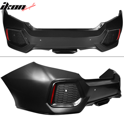 2016-2021 Honda Civic Sedan SI Style Unpainted Rear Bumper PP + ABS