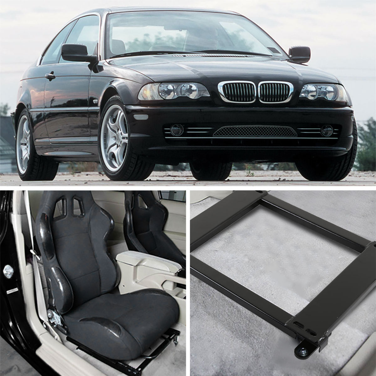 1999-2005 BMW E46 3 Series Coupe Tensile Steel Racing Seat Mounting Brackets - 2PCS