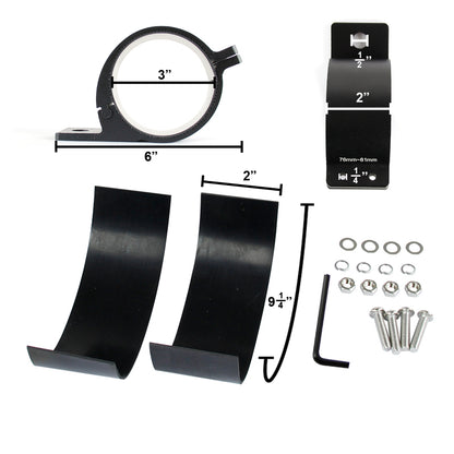 Universal 3" Aluminum Light Mounting Brackets (Black)