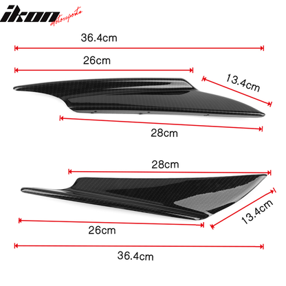 Universal Fit 36CM 2PC Front Bumper Lip Canards Carbon Fiber Print