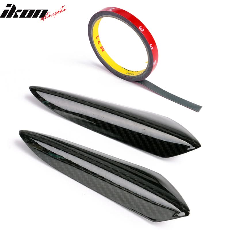 Universal V3 Style Front Bumper Lip Canards Splitters Fin 4Pc CF