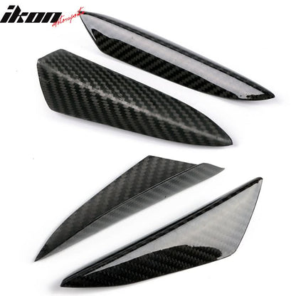 Universal V3 Style Front Bumper Lip Canards Splitters Fin 4Pc CF