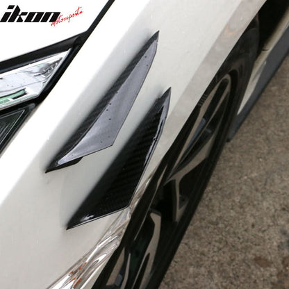Universal V3 Style Front Bumper Lip Canards Splitters Fin 4Pc CF
