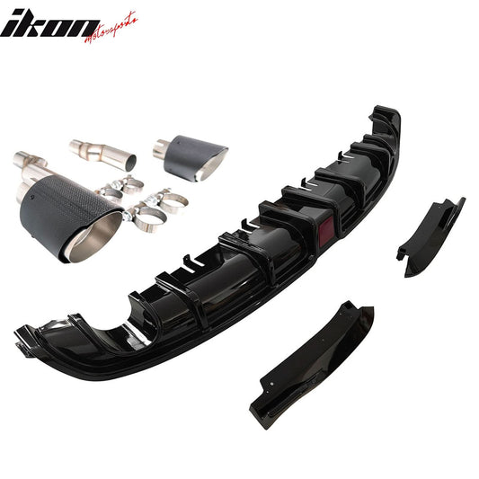 2022-2024 Civic EX/Touring/Si Sedan Gloss Rear Diffuser W/LED+Dual Tip