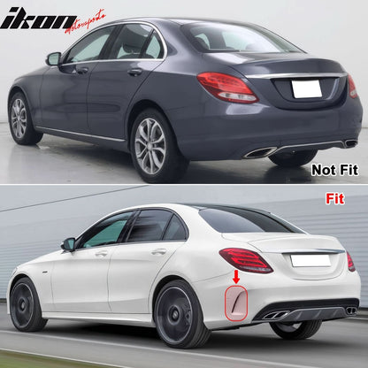 2015-2021 Benz C W205C63 C63S AMG B Style Rear Diffuser + Exhaust Tips