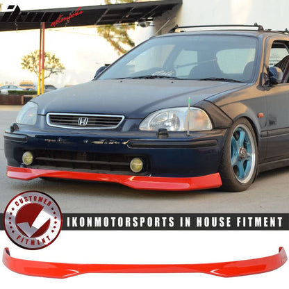 1996-1998 Honda Civic EK T-R Type R Painted Red Front Lip Splitter PU