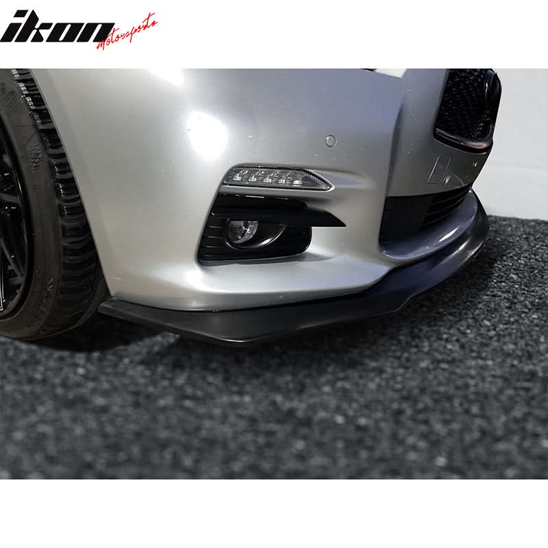 2014-2017 Infiniti Q50 IKON V6 Style Black Front Bumper Lip PU