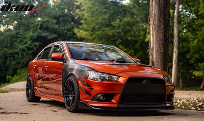 2009-2015 Mitsubishi Lancer CS Unpainted Black Front Bumper Lip PU