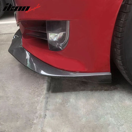 2017-2021 Tesla Model S Track Pack Carbon Fiber 3PC Front Bumper Lip