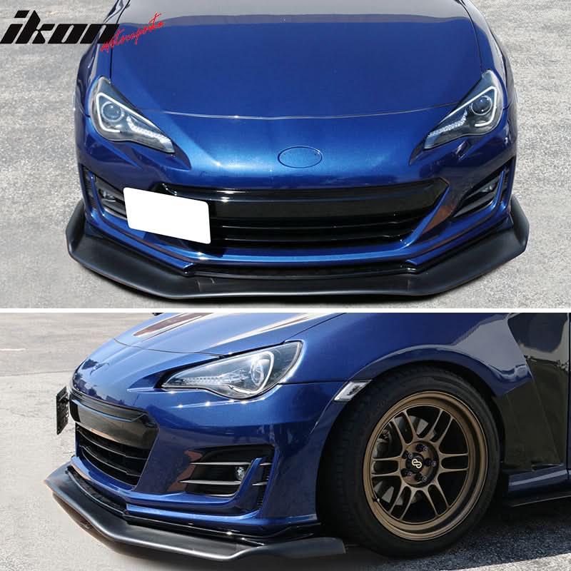 Universal RB Style Front Bumper Lip w/ Carbon Fiber Strut Rods PP