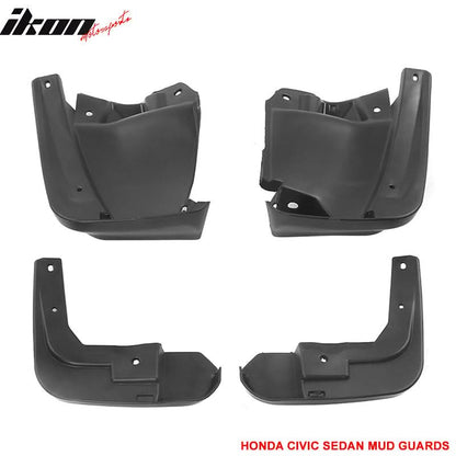 2012-2014 Honda Civic 4Pc 4Dr OE Style Mud Guard Splash Flap Fender PU