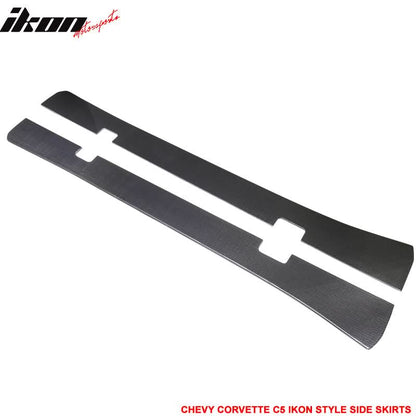 1997-2004 Chevy Corvette C5 IKON Style Side Skirts Carbon Fiber