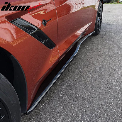 2014-2019 Chevrolet Corvette C7 Side Skirts Z07 Style Unpainted Black