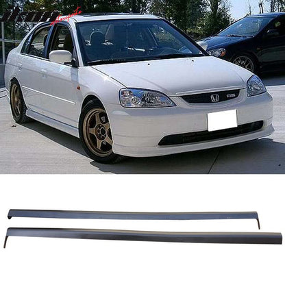 Fits 01-03 Honda Civic PP Front + Rear Bumper Lip + Side Skirts