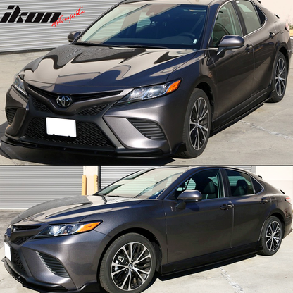 2018-2024 Toyota Camry IKON Style Matte Black PP Side Skirts Extension