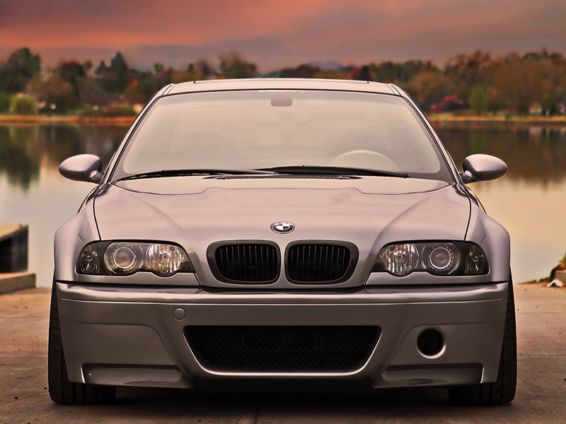 AutoTecknic Gloss Black Front Grille Set - BMW E46 3-Series Coupe Pre-Facelift | M3