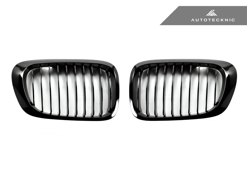 AutoTecknic Gloss Black Front Grille Set - BMW E46 3-Series Coupe Pre-Facelift | M3