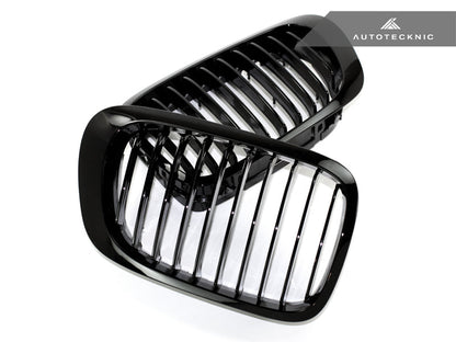 AutoTecknic Gloss Black Front Grille Set - BMW E46 3-Series Coupe Pre-Facelift | M3