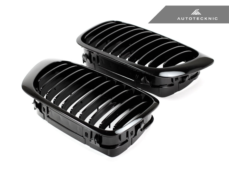 AutoTecknic Gloss Black Front Grille Set - BMW E46 3-Series Coupe Pre-Facelift | M3