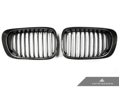 AutoTecknic Carbon Fiber Front Grille Set - BMW E46 3-Series Coupe Pre-Facelift | M3