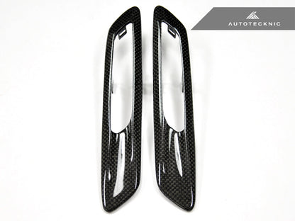 AutoTecknic Replacement Carbon Fiber Fender Light Trims - BMW F10 Sedan | F11 Wagon | 5-Series