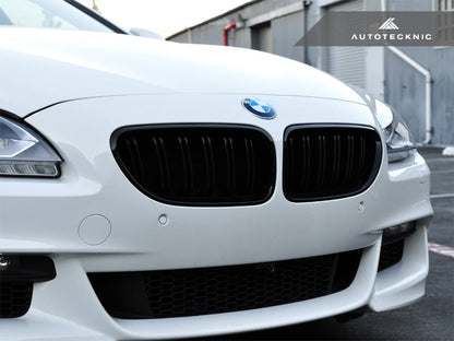 AutoTecknic Dual-Slats Gloss Black Front Grille Set - BMW F06 Gran Coupe | F12 Coupe | F13 Cabrio | 6-Series & M6