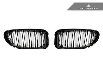 AutoTecknic Dual-Slats Gloss Black Front Grille Set - BMW F06 Gran Coupe | F12 Coupe | F13 Cabrio | 6-Series & M6